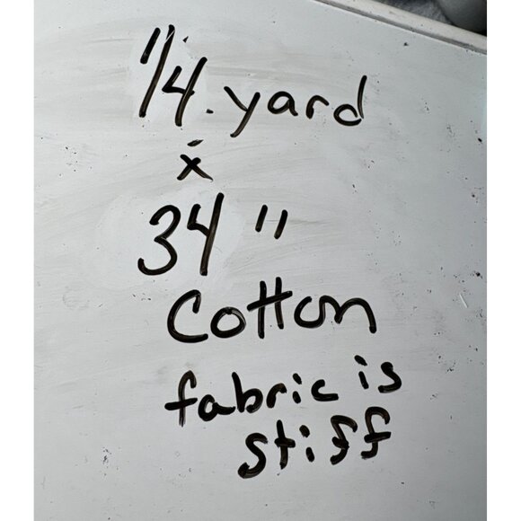 Three Cats English Blue White Cotton Fabric 1/4 yard x 34" Geometric Floral Patt - Picture 4 of 8